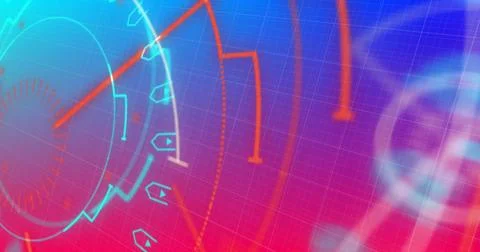 Abstract digital graphics overlay a blurred background Stock Illustration