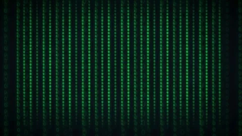 Abstract Digital Green Binary Code Streaming Downwards on a Dark Background for Stock Footage 336772640