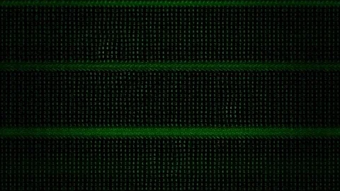Abstract digital green binary code streaming on a dark background for Stock-Footage 343151483