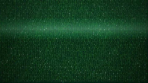Abstract Digital Green Data Grid with Glowing Light Particles and Matrix Style Stock Footage 341831473