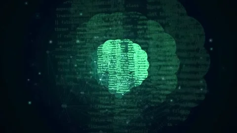Abstract Digital Green Data Sphere Rotating with Floating Binary Code and Stock Footage 341818899