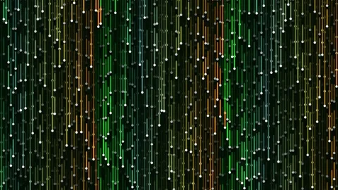 Abstract digital green data stream tunnel background, futuristic vertical l.. Stock Footage 341058069