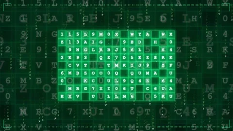 Abstract digital green matrix background with scrolling alphanumeric code and Stock Footage 341829779