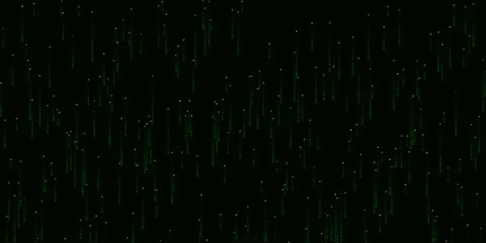 Abstract digital green rain of binary code on dark background Stock Illustration