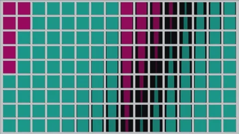 Abstract digital grid animation with changing colors and shapes Vídeo Stock 346156923