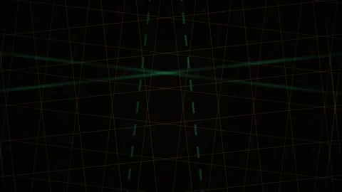 Abstract Digital Grid Animation with Glowing Light Streaks and Geometric Mo.. Stock Footage 340501145