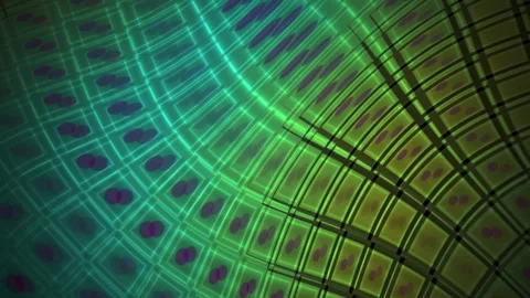 Abstract Digital Grid Animation with Glowing Neon Green Light Waves. Stock Footage 340501192