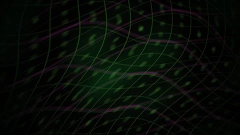 Abstract Digital Grid Animation with Glowing Particles and Wavy Motion Effect Stock Footage 340501511