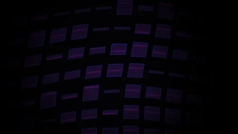 Abstract Digital Grid Animation with Glowing Purple Squares and Data Patterns Stock Footage 340501665
