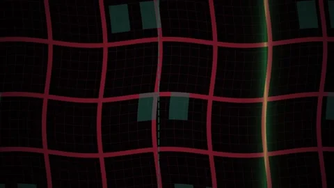 Abstract Digital Grid Animation with Glowing Vertical Light Beam Effect. Stock Footage 340501884