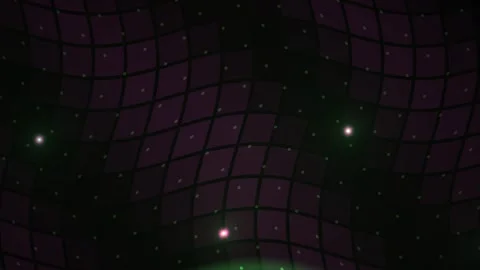 Abstract Digital Grid Animation with Glowing Wave and Floating Particles. Stock Footage 340501895