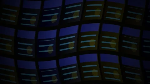 Abstract Digital Grid Animation with Glowing Yellow Circular Elements and M.. Stock Footage 340514534