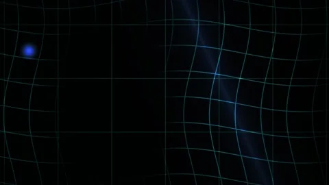 Abstract Digital Grid Animation with Glowing Blue Light Orbs Moving Through.. Stock Footage 341780612