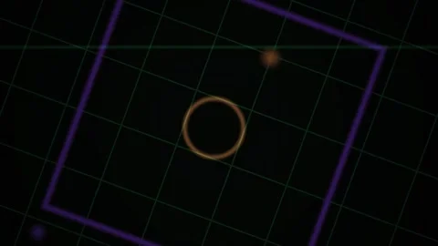 Abstract Digital Grid Animation with Glowing Geometric Shapes and Particle .. Stock Footage 341780845