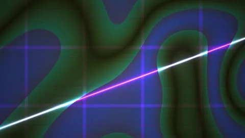 Abstract Digital Grid Animation with Glowing Laser Light Streaks. Stock Footage 341781391