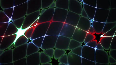 Abstract Digital Grid Animation with Glowing Neon Light Nodes and Dynamic W.. 스톡 동영상 341781666