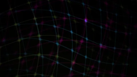 Abstract Digital Grid Animation with Glowing Nodes and Data Connections. Stock Footage 341781720