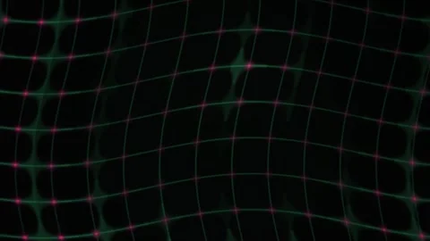 Abstract Digital Grid Animation with Glowing Nodes and Wave Motion. Video stock 341781737