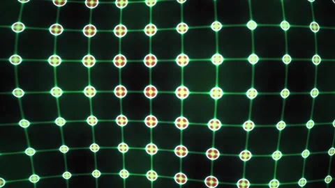 Abstract Digital Grid Animation with Glowing Nodes and Interconnected Lines. Stock Footage 341781765