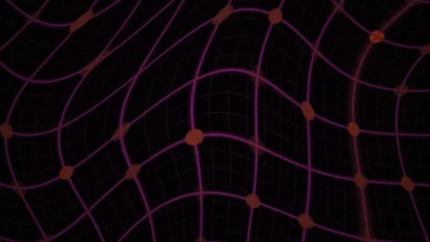 Abstract Digital Grid Animation with Glowing Red Nodes and Interconnected L.. Stock Footage 341781955