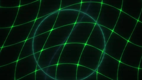 Abstract Digital Grid Animation with Glowing Green Laser Light Lines. Stock Footage 341807263