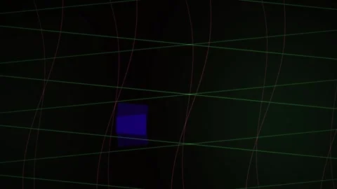 Abstract Digital Grid Animation with Moving Blue Square Elements. Stock Footage 340501898