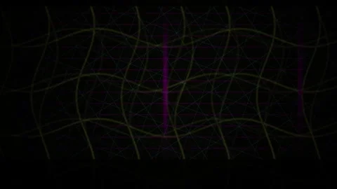 Abstract Digital Grid Animation with Pulsing Geometric Wave Patterns. Stock Footage 340502084