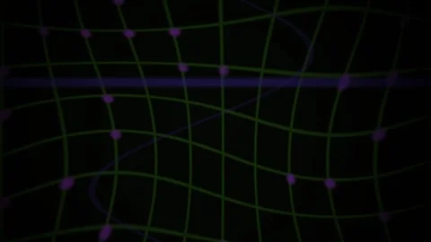 Abstract Digital Grid Animation with Pulsing Light Nodes and Geometric Dist.. Stock Footage 341782044