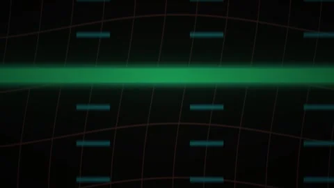 Abstract Digital Grid Animation with Scanning Green Light Effect. Stock Footage 340502315