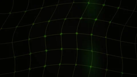 Abstract Digital Grid Animation with Wavy Motion and Glowing Nodes. Stock Footage 341782160