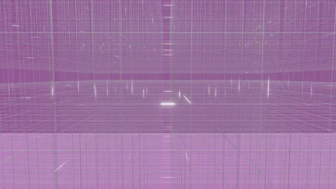 Abstract Digital Grid Background And Glowing Lens Distortion. Pink Background Stock Footage 303043352