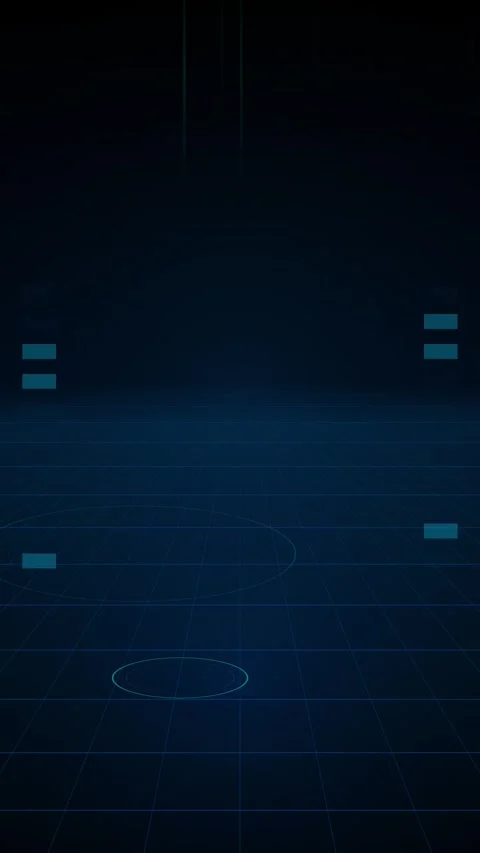 Abstract Digital Grid Background with Floating Data Elements Stock Footage 346205504