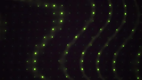 Abstract digital grid background with glowing green light nodes. Stock Footage 334445824