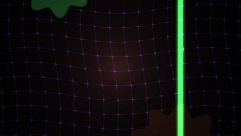 Abstract digital grid background with glowing green vertical laser beam light Stock Footage 334446304