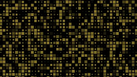 Abstract Digital Grid Background with Glowing Yellow and Green Squares. Stock Footage 339140553