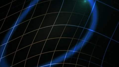 Abstract Digital Grid Background with Glowing Blue Light Waves. Stock Footage 340502452