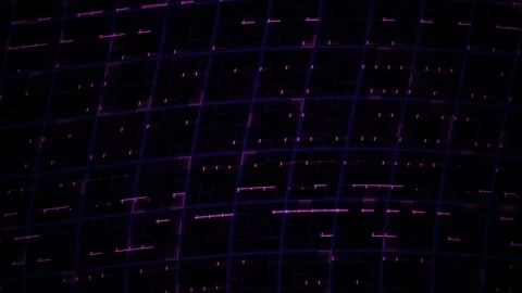 Abstract Digital Grid Background with Glowing Data Lines and Cybernetic Motio Stock Footage 340502470