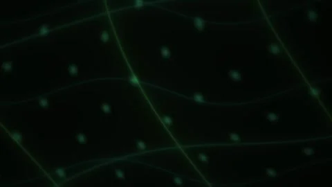 Abstract Digital Grid Background with Glowing Nodes and Connecting Lines. Stock Footage 340502531