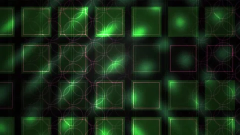 Abstract Digital Grid Background with Glowing Green Light Effects and Geome.. Stock Footage 341782329