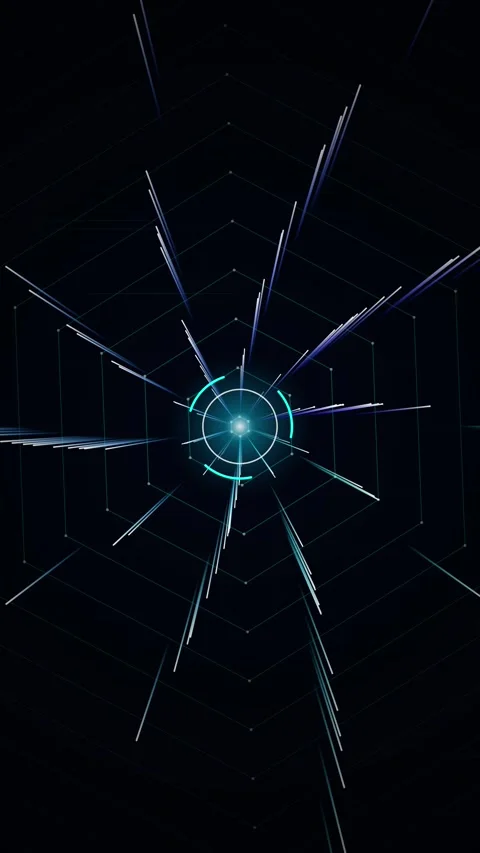 Abstract digital grid background with glowing blue futuristic technological.. 스톡 동영상 344935940