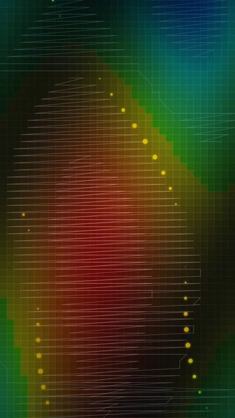 Abstract Digital Grid Background with Glowing Particles and Scan Lines Stock Footage 346202927