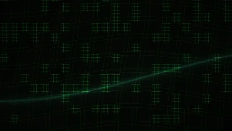 Abstract Digital Grid Background with Moving Light Waves and Data Network P.. Stock Footage 341782554