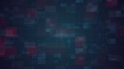 Abstract digital grid background with neon blue and red light glow futuristic Stock Footage 332849974