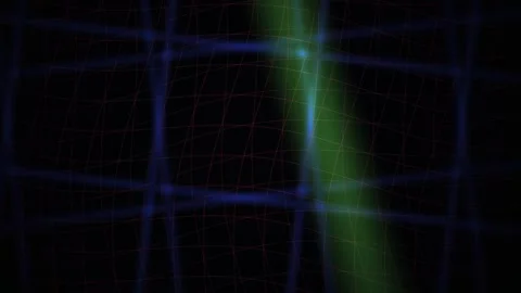 Abstract Digital Grid Background with Pulsing Green Light Effects. Stock Footage 340502679