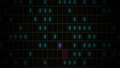 Abstract Digital Grid Background with Pulsing Neon Data Points and Cybernet.. Stock Footage 340502857