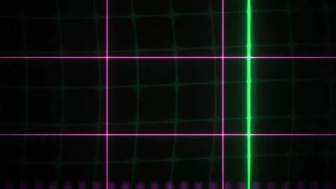 Abstract Digital Grid Background with Pulsing Neon Light Effects. Stock Footage 340503028