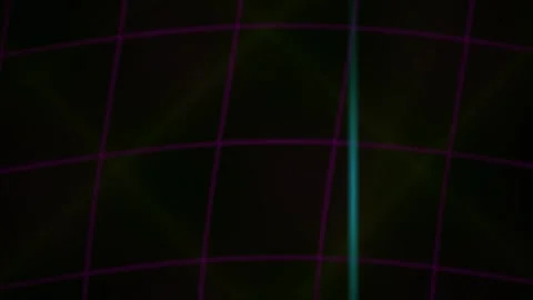 Abstract Digital Grid Background with Pulsing Light Beam and Glitch Effects. Stock Footage 341782568