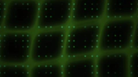 Abstract Digital Grid Background with Pulsing Green Light Nodes. Stock Footage 341782598