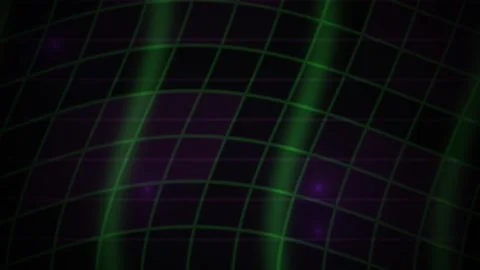 Abstract Digital Grid Background with Pulsing Green Light Waves. Stock Footage 341782644