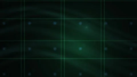 Abstract Digital Grid Background with Pulsing Light Waves and Particle Effect Stock Footage 341782695